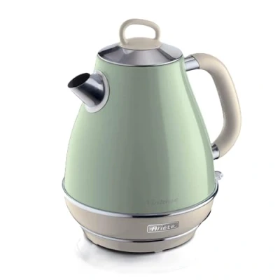 Obrázek Ariete Vintage Wasserkocher 2869, Retro Elektrischer mit Sichtbarem Wasserstand, Kabellosem 360 Sockel, Abschaltautomatik, Teesieb, Fassungsvermögen 1,7 l, Edelstahl, 2000 W, Grün