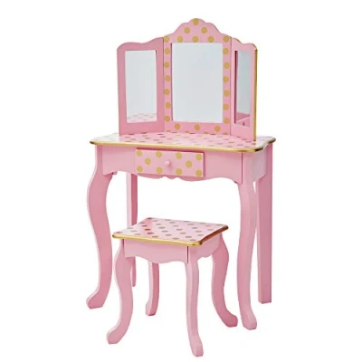 Obrázek Teamson Kids Kinder Schminktisch mit Spiegel und Hocker Frisiertisch TD 11670L