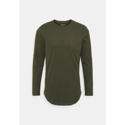 Obrázek JACK &amp; JONES Pánské tričko jednobarevné s kulatým výstřihem, Zelená (forest night)
