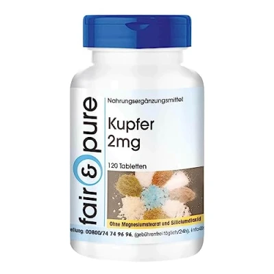 Obrázek Fair &amp; Pure® Měď 2 mg 120 tablet bisglycinát měďnatý veganský