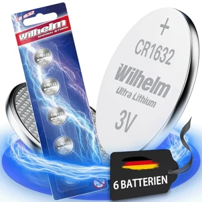 Obrázek 6 x CR1632 CR 1632 WILHELM lithiová knoflíková baterie 3 V 140 mAh ø16 3,2 mm DL1632