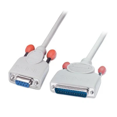 Obrázek LINDY 30293 Sériový kabel tiskárny 9 pólů spojka/25pól. konektor 2 m, šedý