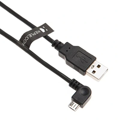 Obrázek Keple TomTom Kfz Ladekabel, kompatibel mit Go 40, 50, 60, 400, 500, 510, 520, 530, 600, 610, 620, 820 Live, 5000, 5100, 5200, 6000 Start 20/25/40/42 rechts Winkel Micro USB (1) m