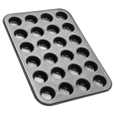 Obrázek Zenker 6541 Black Metallic 24dílná mini forma na muffiny nepřilnavý povrch pro perfektní muffiny, Ø 4,5 cm, vyrobeno v Německu
