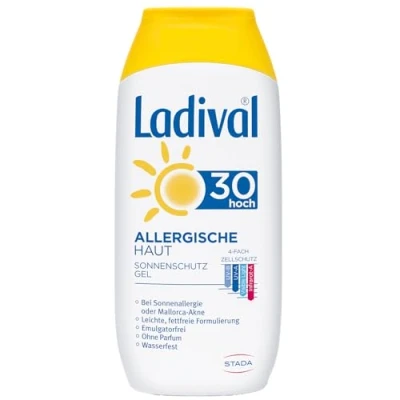 Obrázek Ladival Alergická pokožka Ochrana proti slunci gel LSF 30 Opalovací bez parfému pro alergiky barviv a konzervačních látek, voděodolný 1 x 200 ml