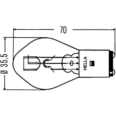 Obrázek HELLA 8GD 002 084 251 Standard žárovky, žárovka světlometu pro světlomet, S2, 45/40 w, 24V