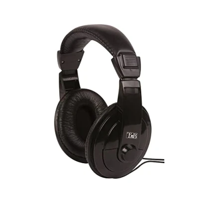 Obrázek T&#039;nB CSHOME1: HiFi sluchátka pro televizor s 6,35mm adaptérovým kabelem, 8 m dlouhá, v černé barvě