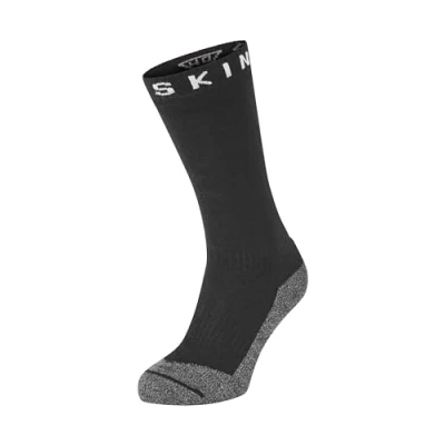 Obrázek Sealskinz Unisex Wasserdichte Soft Touch Socken Mittellang, für warme Temperaturen geeignet, Schwarz/Grau/Weiß, S