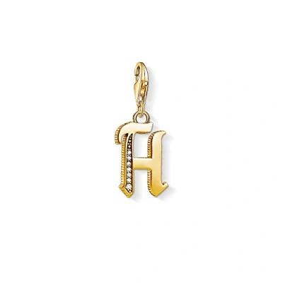 Obrázek Thomas Sabo Dámský elegantní přívěsek L písmeno Charm Club 925 sterlingové stříbro 1618 414 39, 750 žluté zlato pozlaceno, 925, Kubická zirkonie