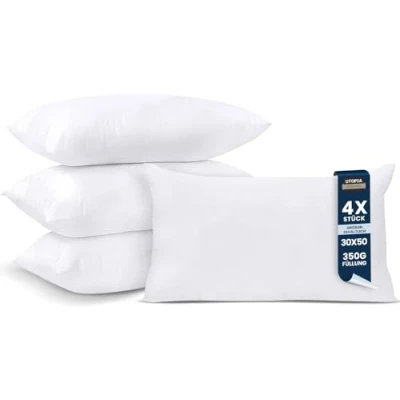 Obrázek Utopia Bedding 4dílná sada výplní polštáře 30 x 50 cm, vnitřní polštář plnicí na pohovku (bílý)