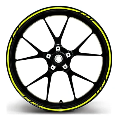 Obrázek Nálepka na hrany ráfků GP Design 16dílná kompletní sada Finest fólie vhodná pro ráfky 17 palců a 16&quot; 18&quot; 19&quot; motocykl auto jízdní kolo MR001 (neonově žlutá)