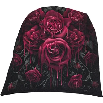 Obrázek Spiral Blood Rose dámská čepice černá gotická, romantika,
