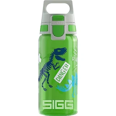 Obrázek SIGG Dětská láhev na pití Viva One Jurassica vhodná pro sycené nápoje zabezpečená proti vytečení do myčky nádobí bez BPA Sport zelená 0,5 l