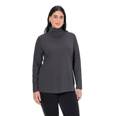 Obrázek Ulla Popken Dámské tričko Basic shirtrolli, Antracitová melanž