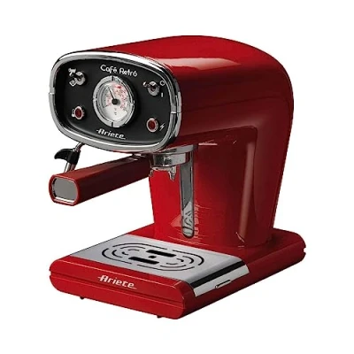Obrázek Ariete 1388 Café Retrò, kávovar na espresso ve formě prášku a polštářků ESE, 15 bar, 850 W, přístroj Maxi Cappuccino, 1 l, červený
