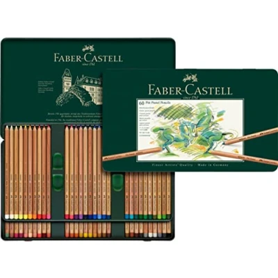 Obrázek FABER CASTELL 112160 sada pastelových pastelů, 60 ks, kovové pouzdro