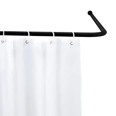 Obrázek WENKO Winkelduschstange für Badewannen &amp; Duschtassen, 3 Verschiedene Kombinationsmöglichkeiten, Zum Bohren, Rostfreies Aluminium, Schwarz