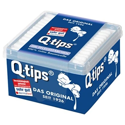 Obrázek Q tips Pečující tyčinky, box na kostky, balení 12 ks (12 x 206 kusů)
