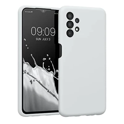 Obrázek kwmobile pouzdro na mobil kompatibilní se Samsung Galaxy A13 4G pouzdrem pogumované ze silikonu v matné bílé barvě