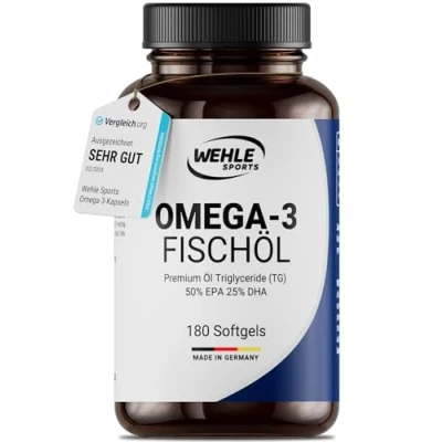 Obrázek omega 3 kapsle ve vysokých dávkách s rybím olejem 2000 mg (1000 EPA a 500 DHA) v denní dávce mastné kyseliny bez vitaminu E pečlivě vyčištěné z udržitelného rybolovu