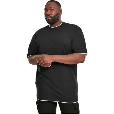 Obrázek Urban Classics pánské Contrast Tall Tee, ležérní tričko v nadměrném vzhledu, velikosti M 6XL, k dostání různých barvách, černá (Blk/Wht)
