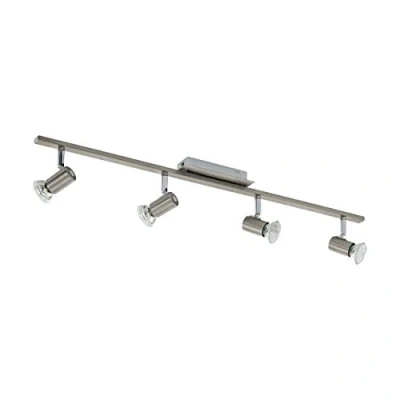 Obrázek EGLO LED stropní svítidlo Rottelo, 4 žárovky svítidlo, z kovu, lampa do obývacího pokoje v matně niklu, chrom, bodová světla vč. GU10 žárovek, teplá bílá, L 78 cm