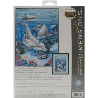 Obrázek Dimensions Počítaná sada křížkových tyčí, Dolphins&#039; doména, modrá
