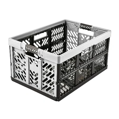 Obrázek keeeper 4x stabilní profesionální skládací boxy s rukojetí Soft Touch, 54 x 37 28 cm, 45 l, Ben, světle šedý