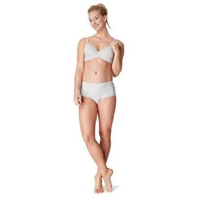 Obrázek Noppies Dámská bavlna Comfort Nursing Bra Polstrovaná podprsenka, neprůhledná, Šedá (Grey Melange C246)