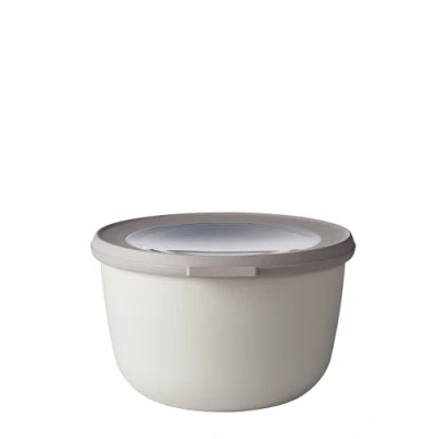 Obrázek Mepal Multi Bowl Cirqula Round dóza na zásoby s víkem vhodná jako vzduchotěsný úložný box do ledničky, nádobí mikrovlnné trouby a dózy uchovávání potravin 1000 ml Nordic White