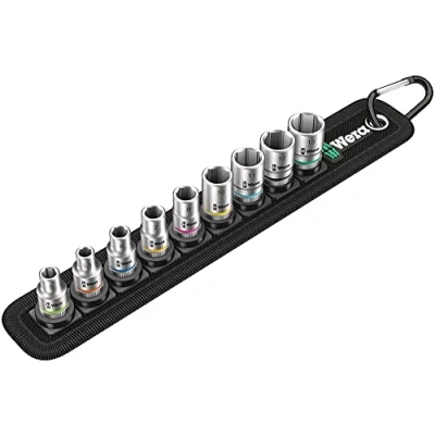 Obrázek Wera 05003883001 Belt 4 Zyklop sada vložek nástrčných klíčů, pohon 1/4&quot;, 9dílná