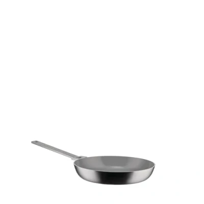 Obrázek Alessi Convivio DC110/24 Trilamin Pánev s dlouhou rukojetí, vhodná pro indukci, ušlechtilou ocel a PVD, keramická nepřilnavá vnitřní vrstva, 24 cm, satinovaná,