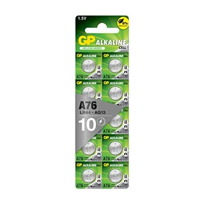 Obrázek GP baterie LR44 1,5 V kompatibilní s L1154f, AG13, V13GA, A76 10 kusů knoflíková alkalická, V, bez rtuti