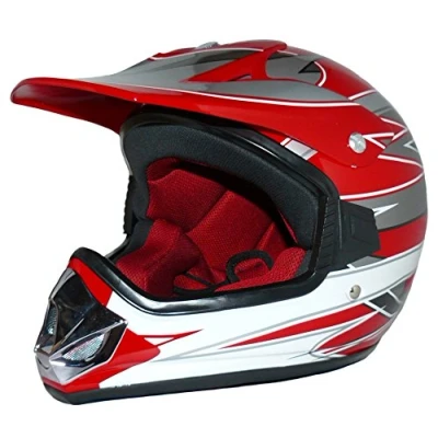 Obrázek Protectwear V310 RT XXXS dětská crossová helma na motorku, Max Racing, velikost (Youth S), červená/stříbrná/bílá lesk
