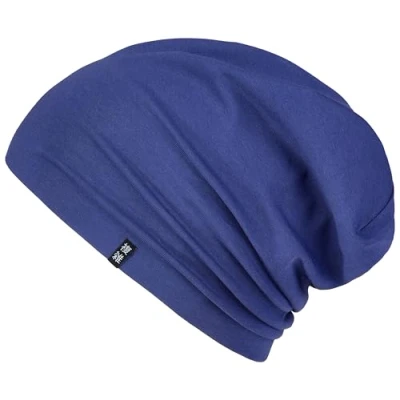 Obrázek Enter the Complex® Lehká čepice beanie, pánská a dámská, přechodná čepice, letní tenká pokrývka hlavy, bavlna (Jersey), Atlantik modrá