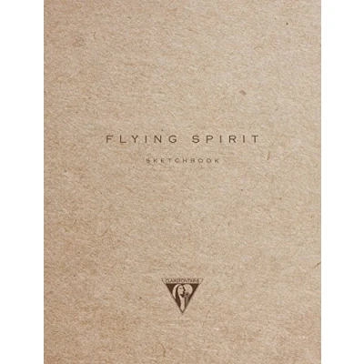 Obrázek Clairefontaine 930023C Flying Spirit skicák (DIN A6, 10,5 x 14,5 cm, 50 listů, 90 g, papír v barvě slonové kosti, ideální pro poznámky, trendy, s potiskem sépie, náhodně tříděný) 1 kus