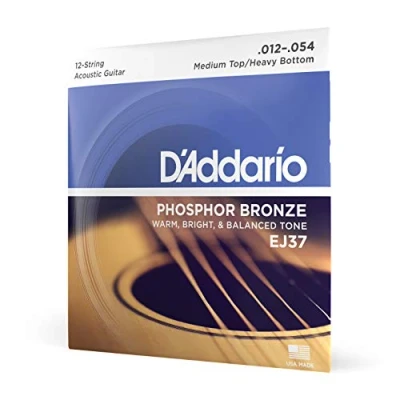 Obrázek D&#039;Addario kytarové struny westernová kytara akustická Strings pro akustickou kytaru EJ37 Med. Top/Hvy. Bottom, 12 strun, 54 1 kus