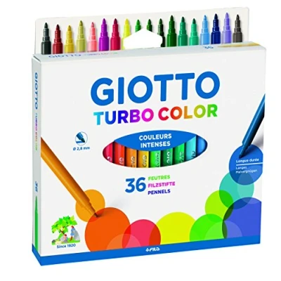 Obrázek GIOTTO 0726 00 Turbo Color malířská vlákna, tříděná, vícebarevná, 36 barev
