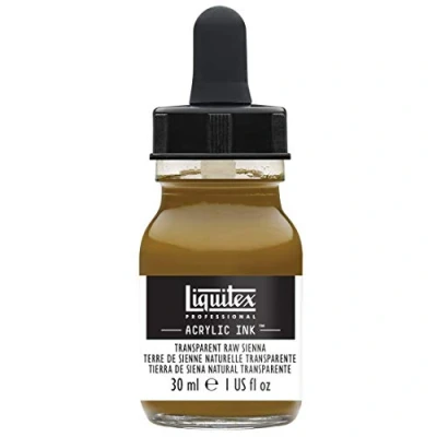 Obrázek Liquitex 4260332 tekuté profesionální akrylové barvy inkoust, tuš, 30 ml, vysoce pigmentovaná airbrush barva, přírodní transparentní siena