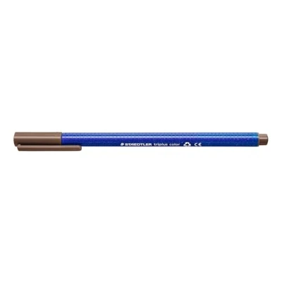 Obrázek Staedtler 323 77 fixy Triplus barva trojhranný dřík v kartonovém pouzdře, omyvatelné, cca 1 mm, 10 kusů, tabákově hnědá