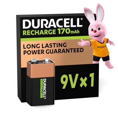 Obrázek Duracell Recharge Ultra 9V Bateriové baterie 6LR61 170 mAh, 1 balení