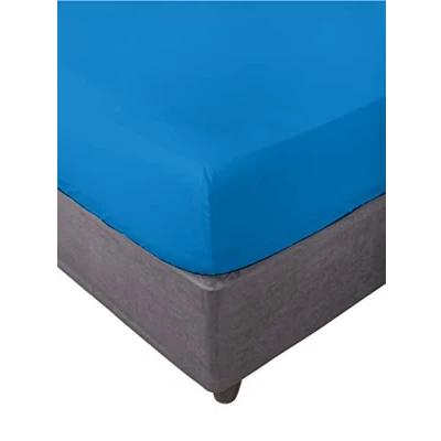 Obrázek Miracle Home. Weiches und bequemes elastisches Spannbetttuch, 50% Baumwolle Polyester, Azulon. 135 x 200