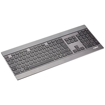 Obrázek Rapoo Bezdrátová klávesnice E9270P, ultra plochá 4mm design z ušlechtilé oceli a hliníku, 9 měsíců výdrž baterie, rozložení DE QWERTZ PC Mac černá
