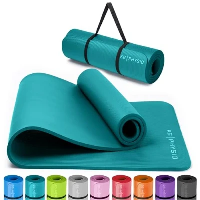 Obrázek KG Physio Yogamatte Rutschfest und Gepolstert Yoga Matte mit Tragegurt, Fitnessmatte, Turnmatte, Sportmatte Dicke 8mm, Gymnastikmatte, Gym Matte, Pilates Fitness Sport, 183x60cm