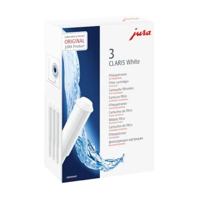 Obrázek JURA originál CLARIS White filtrační patrona proti usazeninám vodního kamene hygiena s certifikací TÜV 3 ks v balení 68739