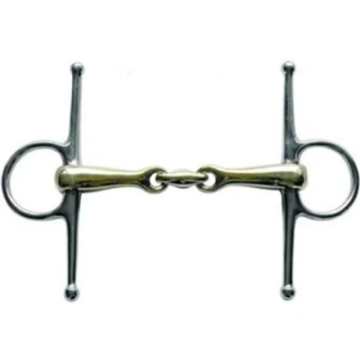 Obrázek HKM stehenní trense Argentan, 16 mm s kroužky z ušlechtilé oceli, 40 mm/135 šířka
