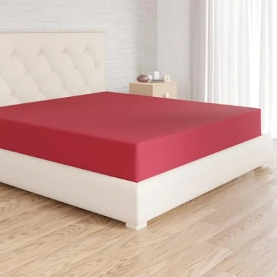 Obrázek Amazon Basics napínací prostěradlo, 180 x 200 30 cm, mikrovlákno, prostěradlo výška matrace do vínově červená