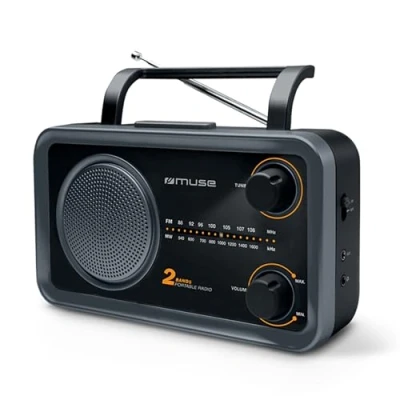 Obrázek Muse M 06 DS kuchyňské rádio (FM, MW), rádio, napájení ze sítě a baterií, AUX In pro mobilní telefon, černé