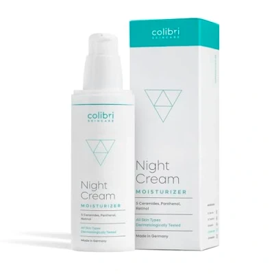 Obrázek colibri skincare Night Cream 80 ml s retinolovým a hyaluronovým sérem vyhlazující noční krém proti stárnutí pro ženy muže vyživující pleťový vráskám Made in Germany