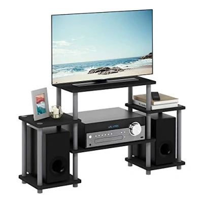Obrázek Furinno Turn N Tube TV Schrank, Fernsehtisch, Regal, Spanplatte, Schwarz/Grau, 105.4 (B) x 58 (H) 29.5 (T) cm